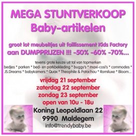 Mega stuntverkoop babyartikelen